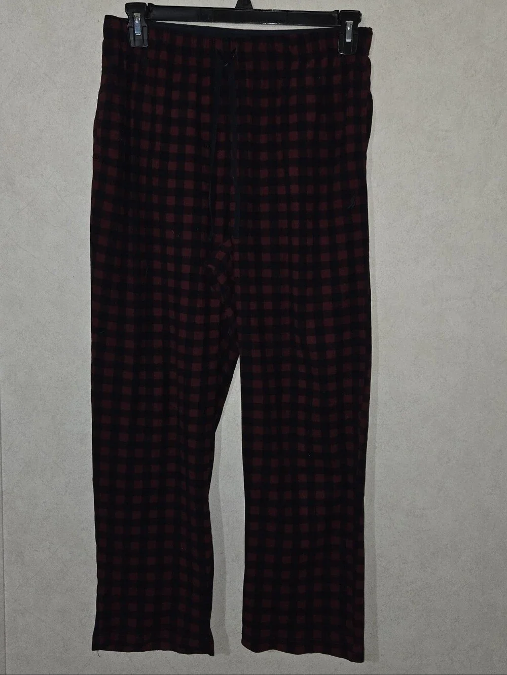 Nautica Men's Red and Black Plaid Lounge Pants